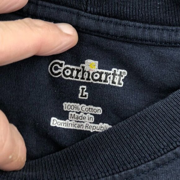 2 Carhartt Mens Work T-Shirt Large Lot Of Two Long-Sleeve Casual Logo Pocket Tee - Picture 6 of 16